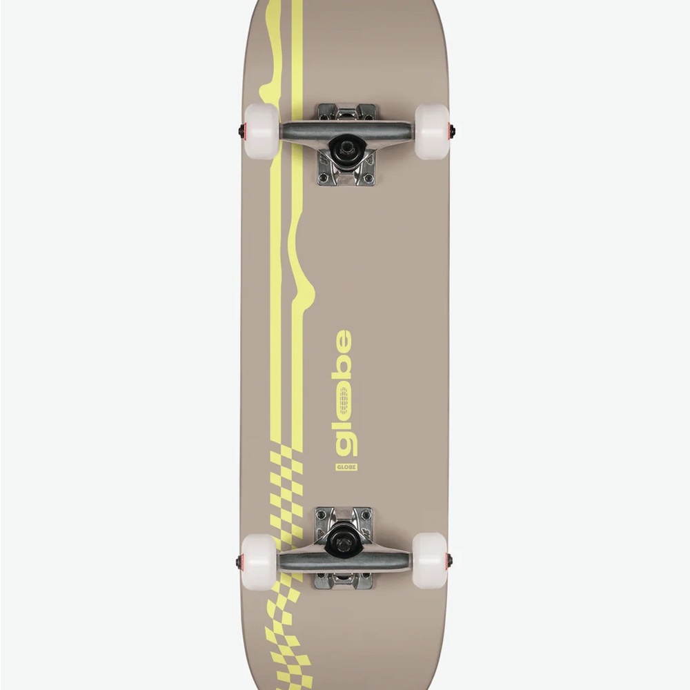 Globe Skateboard with Bold Yellow Stripes